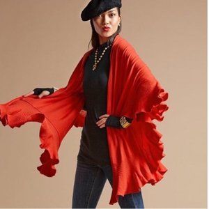 CAbi Ruffle Wrap #3478 Spicy Orange